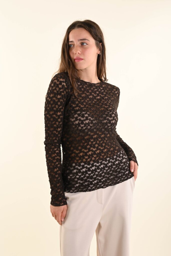 MAGLIA A MANICHE LUNGHE IN PIZZO - Moro, TU 
