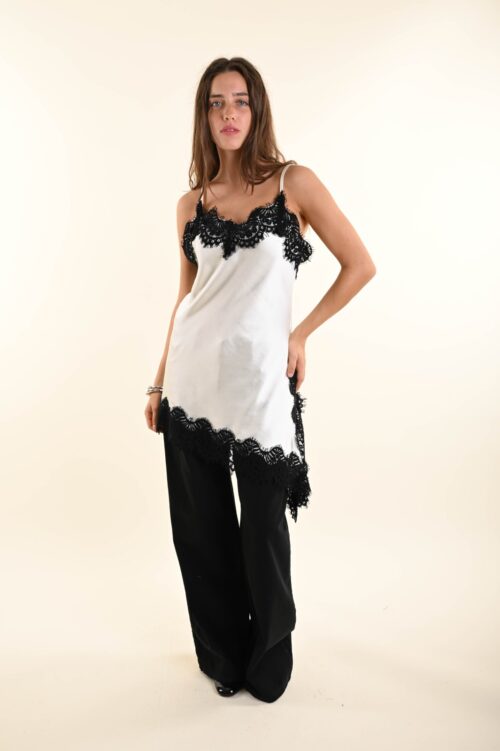 Alternative view of TOP IN RASO CON PIZZO