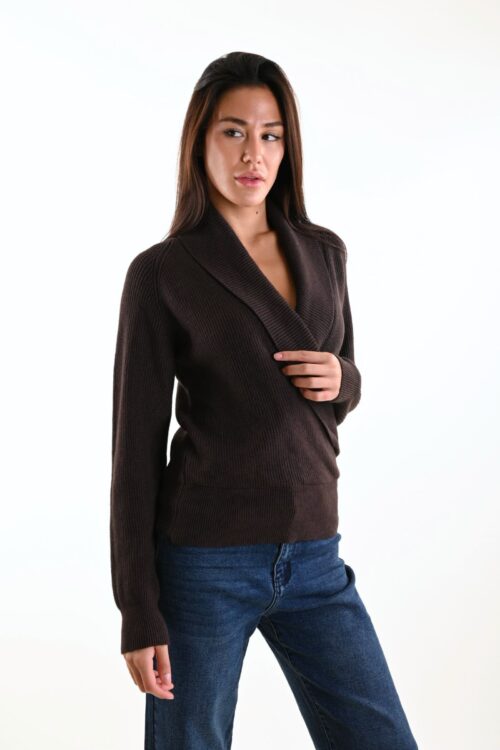 MAGLIONE CON SCOLLO INCROCIATO