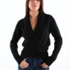 MAGLIONE CON SCOLLO INCROCIATO - Nero, TU