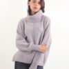 MAGLIONE CON COLLO ALTO A COSTE CON MICRO PAILLETTES - Tortora, TU