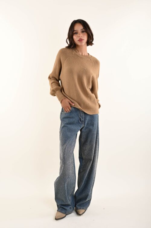 Alternative view of MAGLIA MANICHE LUNGHE A PALLONCINO CON PAILLETTES