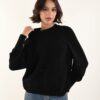 MAGLIA MANICHE LUNGHE A PALLONCINO CON PAILLETTES - Nero, TU