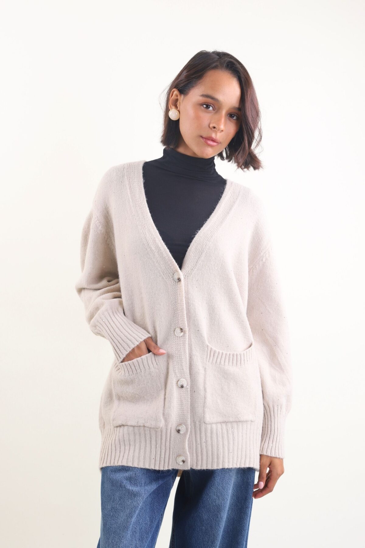 CARDIGAN CON MICRO PAILLETTES