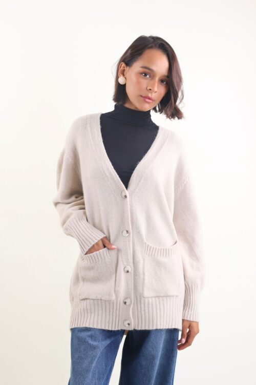 CARDIGAN CON MICRO PAILLETTES