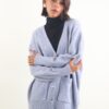 CARDIGAN CON MICRO PAILLETTES - Grigio scuro, TU