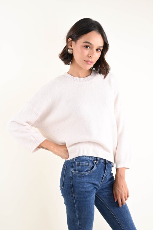 Alternative view of MAGLIA GIROCOLLO CON MICROPAILLETTES