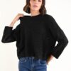 MAGLIA GIROCOLLO CON MICROPAILLETTES - Nero, TU