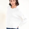 MAGLIA GIROCOLLO CON MICROPAILLETTES - Panna, TU