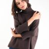 MAGLIA A COLLO ALTO CON MANICHE A 3/4 A COSTINE - Moro, TU