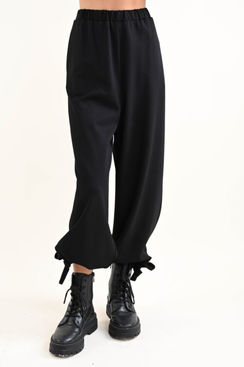 Alternative view of PANTALONI MORBIDI CON FIOCCO SULL’ORLO