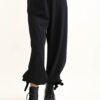 PANTALONI MORBIDI CON FIOCCO SULL’ORLO - Nero, TU