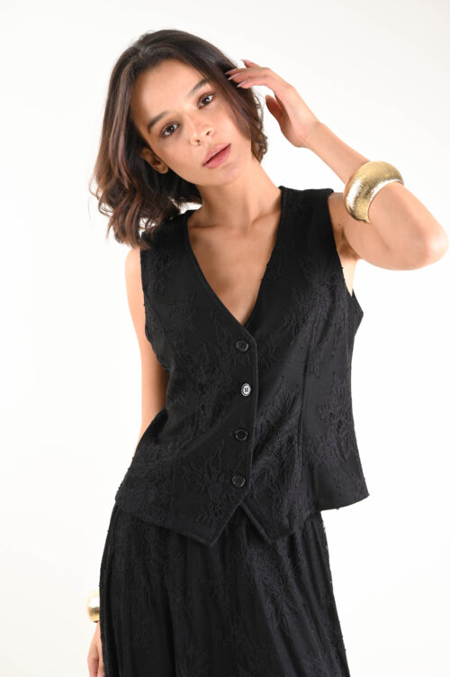 Alternative view of GILET IN PIZZO