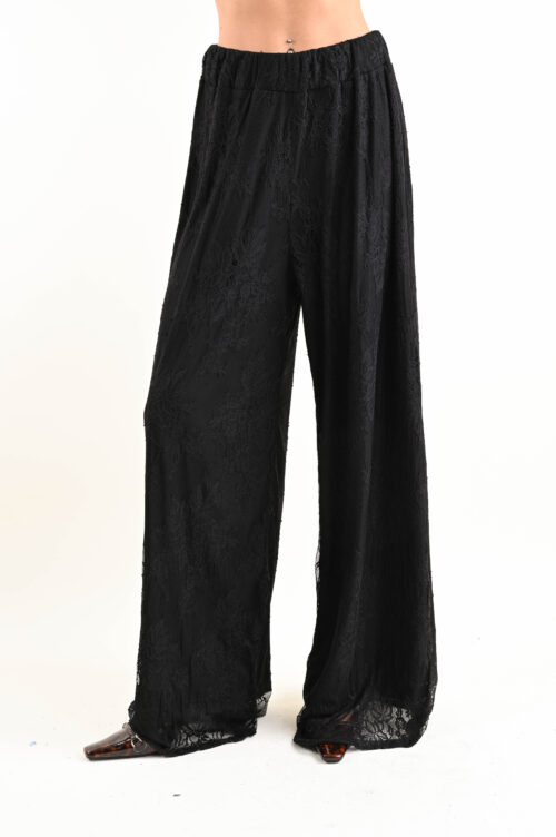 PANTALONE PALAZZO IN PIZZO