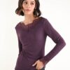 CASHMIRETTA CON INSERTO IN PIZZO - Bordeaux, TU