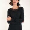 CASHMIRETTA CON INSERTO IN PIZZO - Nero, TU