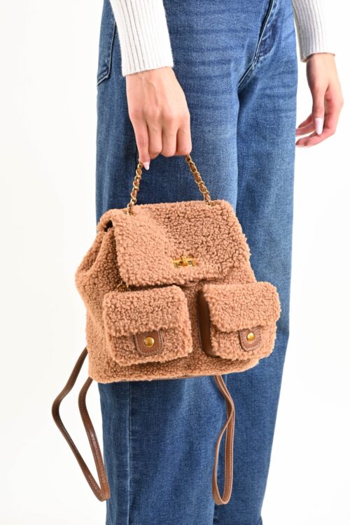 ZAINO TEDDY CON DETTAGLI IN SIMILPELLE