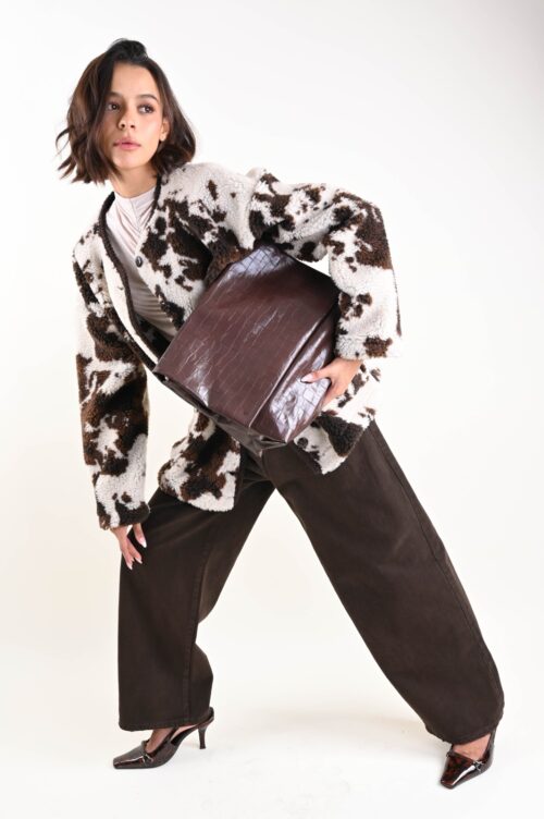 ENVELOPE BAG IN STAMPA COCCODRILLO