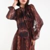 ABITO CORTO LEOPARDATO CON FIOCCO AL COLLO - Moro, S