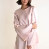 ABITO IN SATIN CON MANICHE A CAMPANA - Cipria, TU