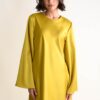 ABITO IN SATIN CON MANICHE A CAMPANA - Olio, TU