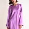 ABITO IN SATIN CON MANICHE A CAMPANA - Peonia, TU