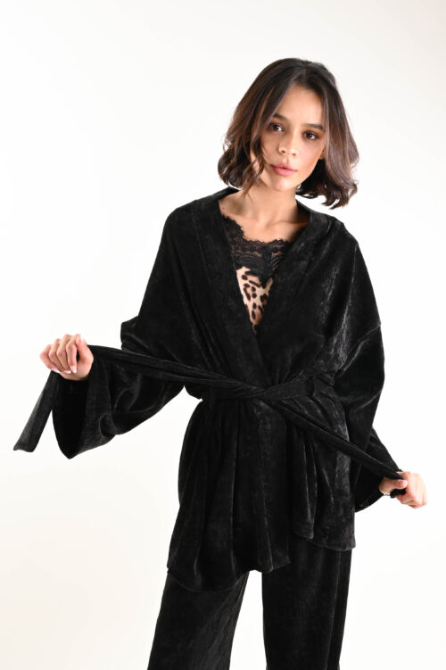 KIMONO IN CINIGLIA CON CINTURA