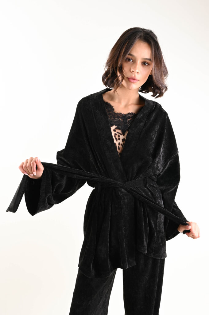 KIMONO IN CINIGLIA CON CINTURA 