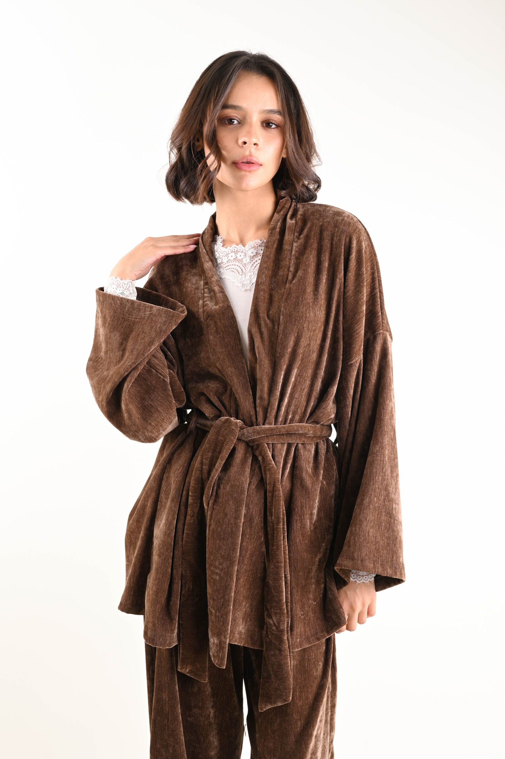 ESGC207-90_MORO KIMONO IN CINIGLIA CON CINTURA - Moro, TU