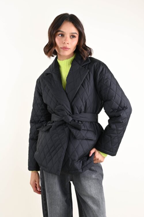 GIACCA TRAPUNTATA CON CINTURA