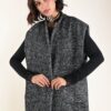 GILET IN TESSUTO A SPINA DI PESCE - Nero, TU