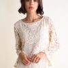 BLUSA IN PIZZO CON MANICHE A CAMPANA - Panna, TU
