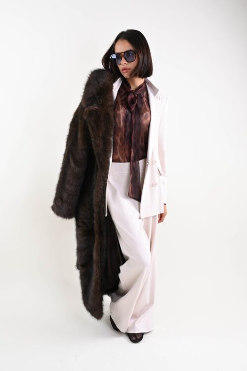 Alternative view of BLUSA LEOPARDATA CON FIOCCO AL COLLO