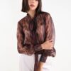 BLUSA LEOPARDATA CON FIOCCO AL COLLO - Moro, TU