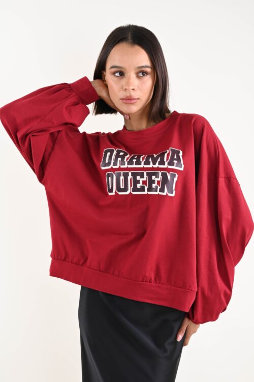 FELPA STAMPA "DRAMA QUEEN"