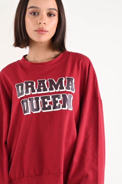 Alternative view of FELPA STAMPA "DRAMA QUEEN"