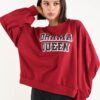 FELPA STAMPA "DRAMA QUEEN" - Bordeaux, TU