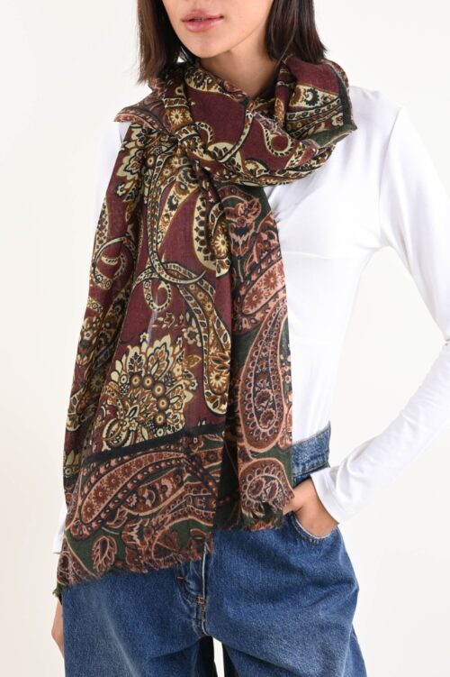 Alternative view of SCIARPA FANTASIA PAISLEY IN LANA