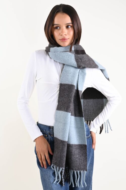 SCIARPA A QUADRI IN MISTO MERINO