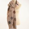 SCIARPA CON FRANGE FANTASIA ROSE - Beige, TU