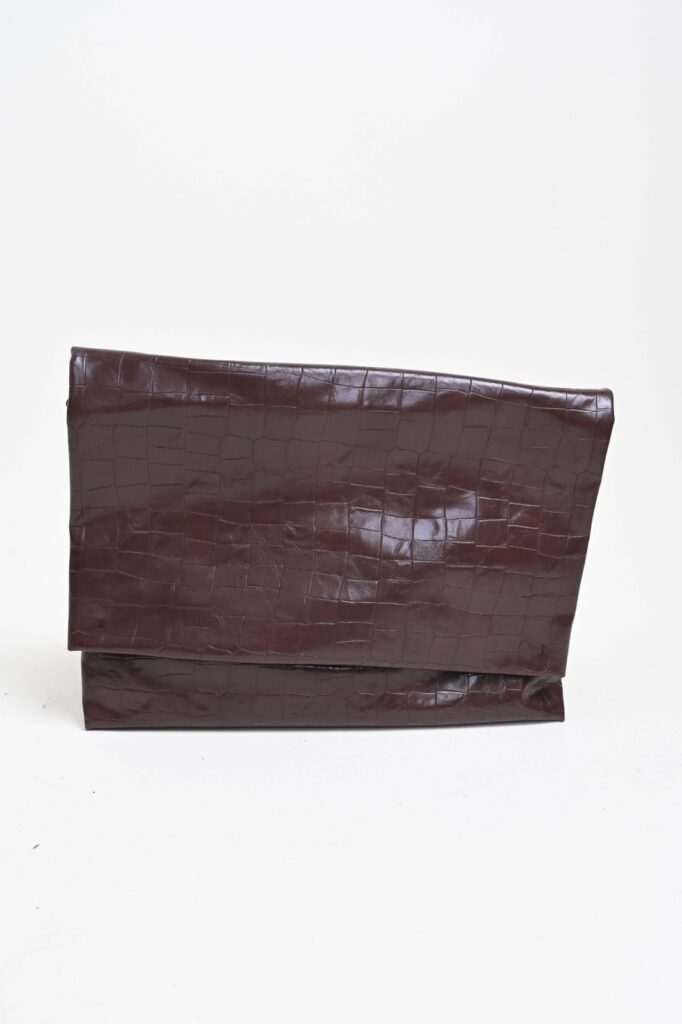 ENVELOPE BAG IN STAMPA COCCODRILLO - Σοκολάτα, TU 