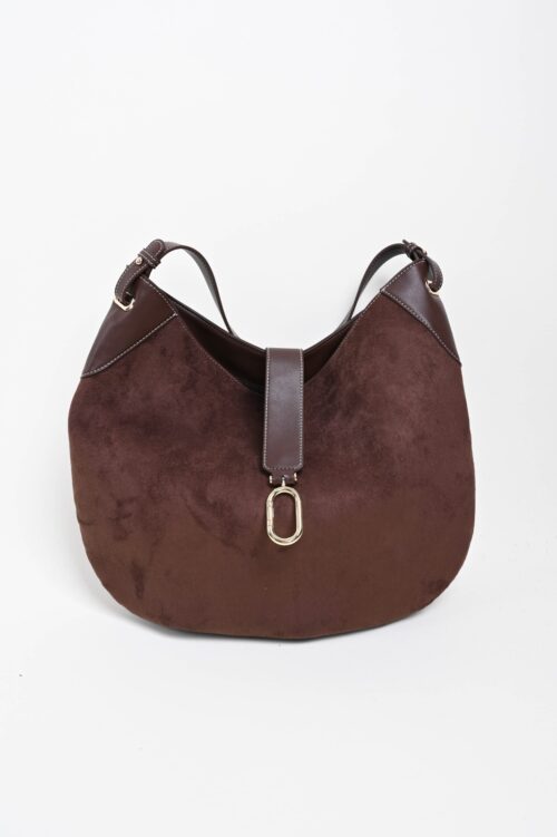 Alternative view of BORSA HOBO IN SUEDE CON DETTAGLIO METALLICO