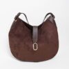 BORSA HOBO IN SUEDE CON DETTAGLIO METALLICO - Choco, TU