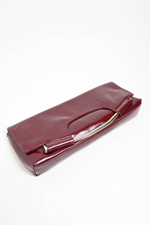 Alternative view of POCHETTE IN SIMILPELLE LUCIDA CON DETTAGLIO METALLICO