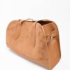 BORSA A SPALLA IN SUEDE CON DETTAGLI IN SIMILPELLE - Cammello, TU