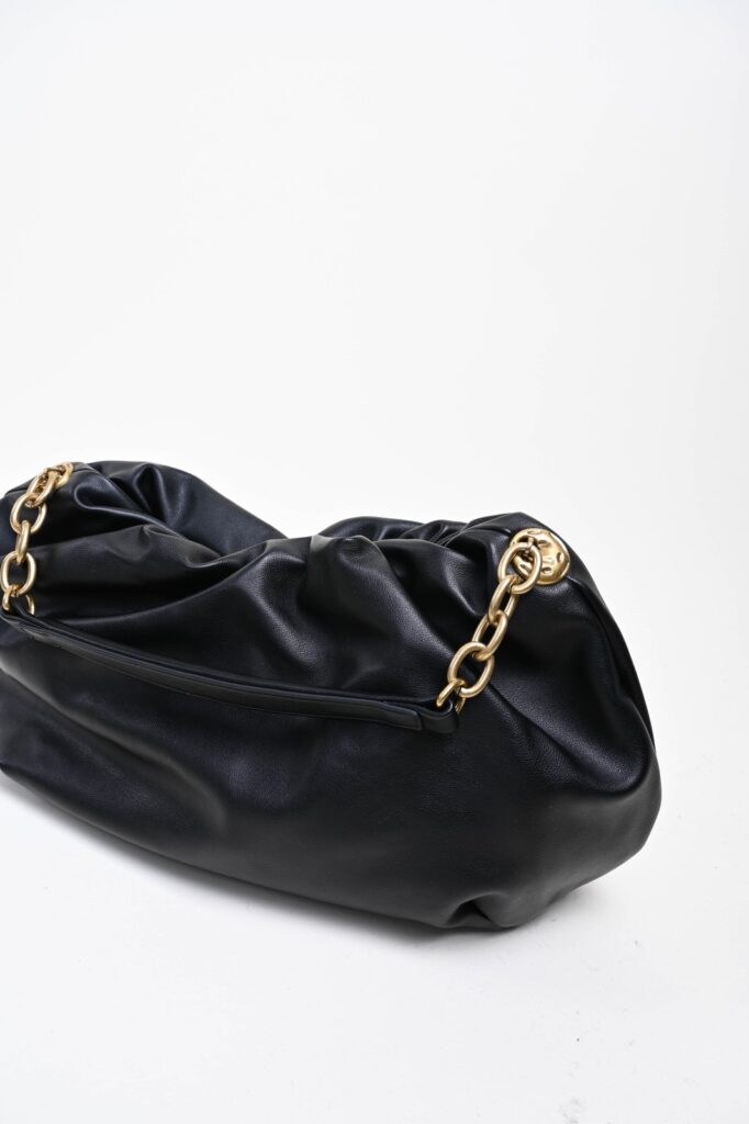 BORSA IN SIMILPELLE CON MANICO A CATENA - MEDIA - Μαύρος, TU 