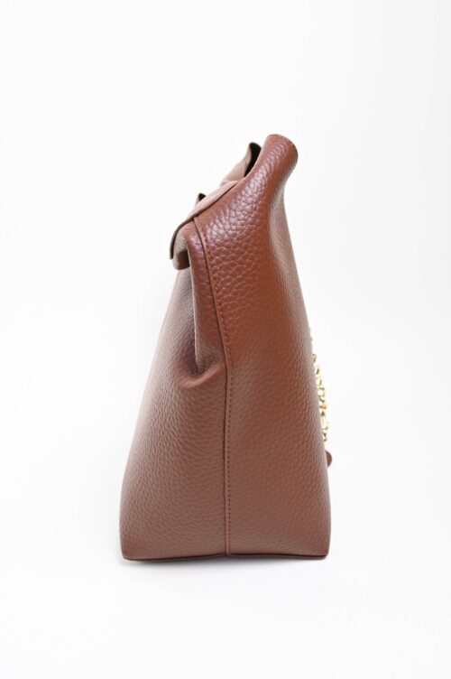 Alternative view of BORSA HOBO IN SIMILPELLE MARTELLATA CON MANICO A CATENA