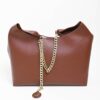 BORSA HOBO IN SIMILPELLE MARTELLATA CON MANICO A CATENA - Choco, TU
