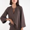 BLUSA IN TESSUTO FLUIDO CON DETTAGLIO DORATO - Moro, M
