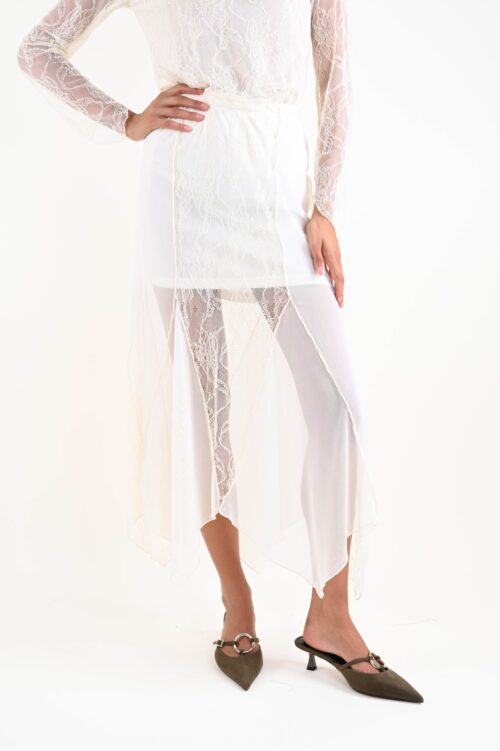 Alternative view of GONNA IN TULLE CON DETTAGLI IN PIZZO